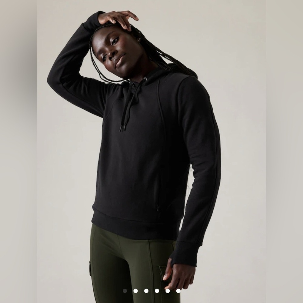 Athleta Retroplush Hoodie Black Plus Size 2X